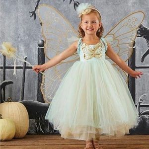 PBK Pottery Barn Kids Mint Fairy Costume size 4-5t